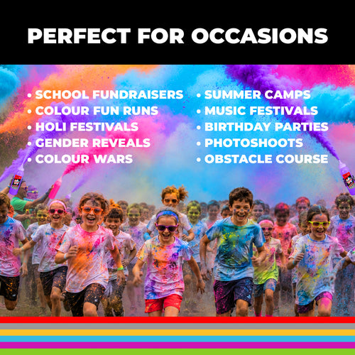 Holi Colour Powder 25 x 500g Bottles Bulk Box - Rainbow Mix